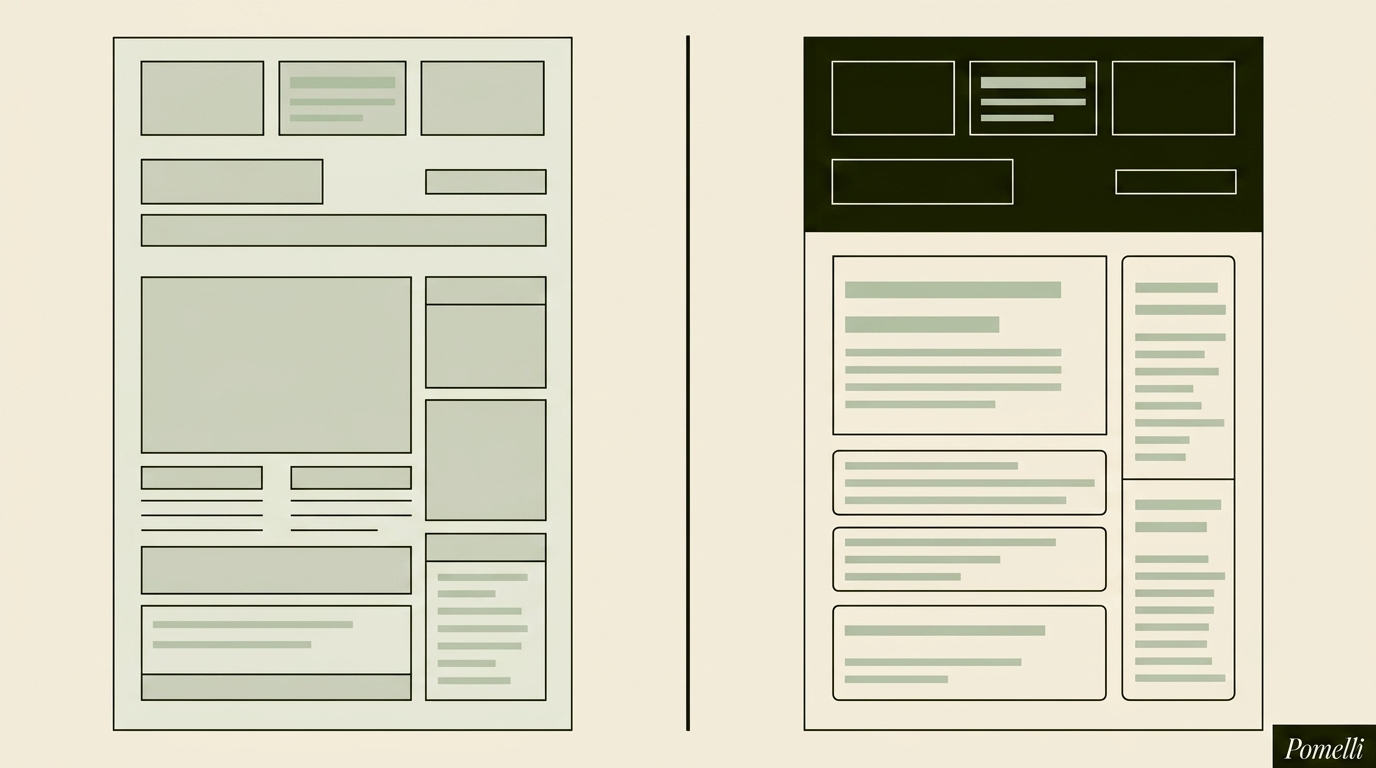 Comparison between a generic template and on-brand content generated with Pomelli's Business DNA